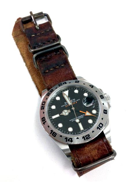 rolex explorer 2 216750 nato strap|Rolex explorer ii leather strap.